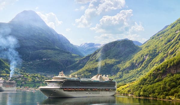 Cruiseskip i Geirangerfjorden